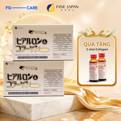 Combo 2 Collagen Nước Tổ Yến Sào Nhật Bản - Fine Japan Hyaluron & Collagen with Swallow's Nest