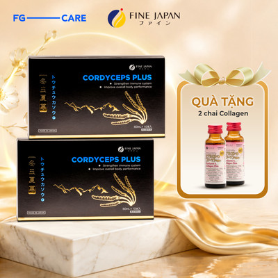 Combo 2 Nước Đông Trùng Hạ Thảo Nhật Bản Tăng Đề Kháng- Fine Japan Cordyceps Plus (10 Chai x 50ml)