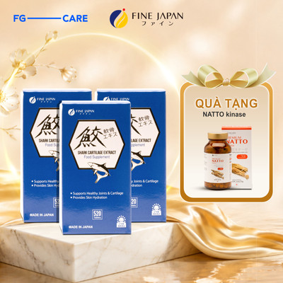 Combo 3 Viên Uống Sụn Vi Cá Mập Nhật Bản Hỗ Trợ Bổ Xương Khớp - Fine Japan Shark Cartilage 520 Viên