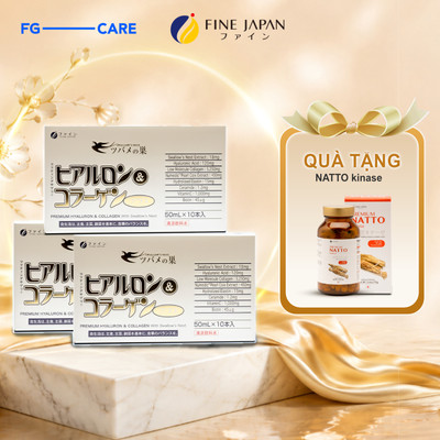 Combo 3 Collagen Nước Tổ Yến Sào Nhật Bản - Fine Japan Hyaluron & Collagen with Swallow's Nest