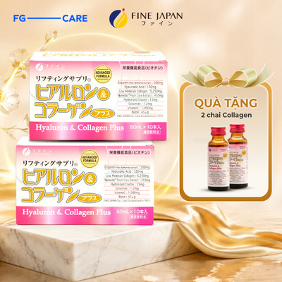 Combo 2 Collagen Nước Nhật Bản Tăng Độ Ẩm  - Fine Japan Hyaluron & Collagen Plus (10 Chai x 50ml)