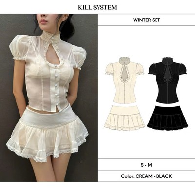 [LINK MỚI] Set áo voan tơ và chân váy xếp ly có kèm bra WINTER - KILLSYSTEM