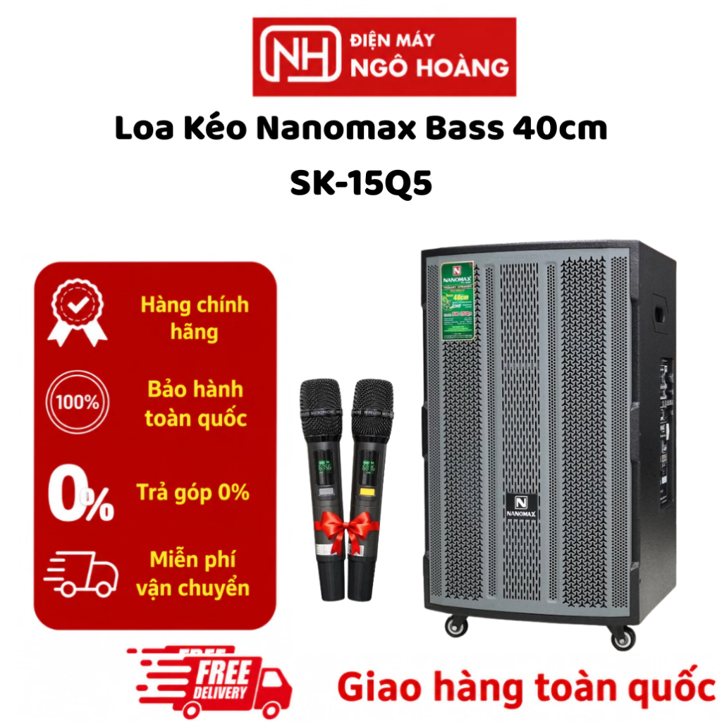 SK-15Q5 - Loa Kéo Nanomax SK-15Q5 Bass 40cm 680W Karaoke Bluetooth Chính Hãng