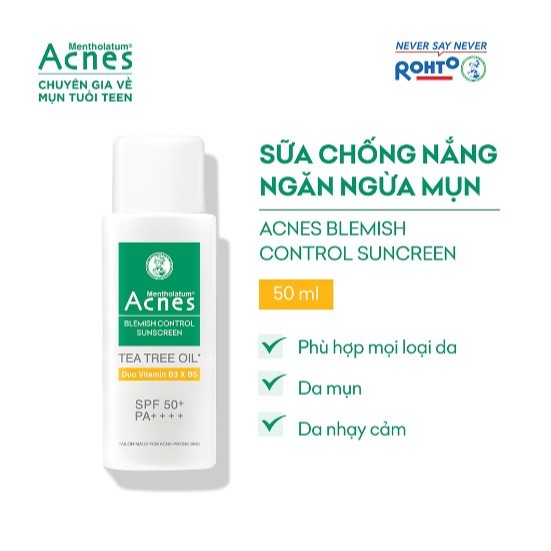 Kem Chống Nắng Ngăn Ngừa Mụn Acnes Blemish Control Sunscreen (50g)