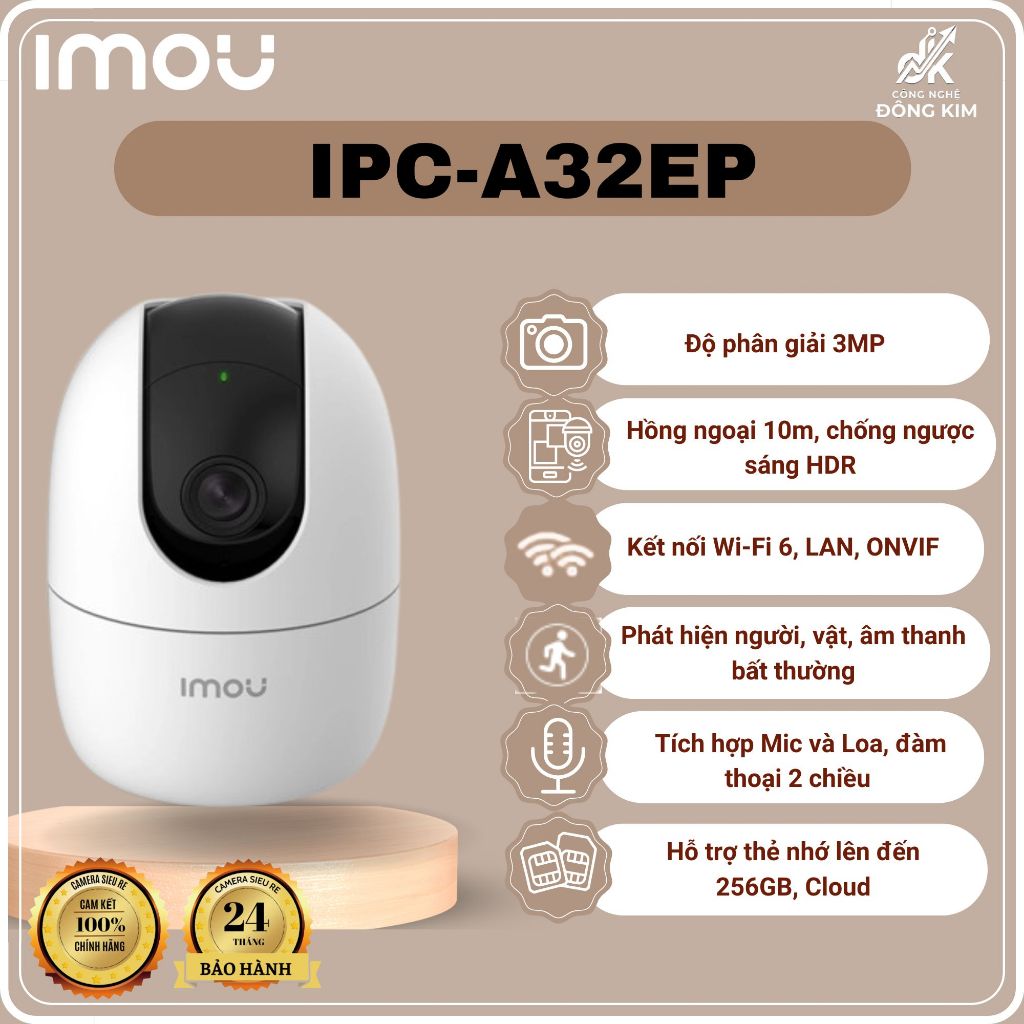 Camera imou trong nhà wifi A32EP/ A52P/ A321 RPO/ A52 PRO, chính hãng , xoay 360 độ