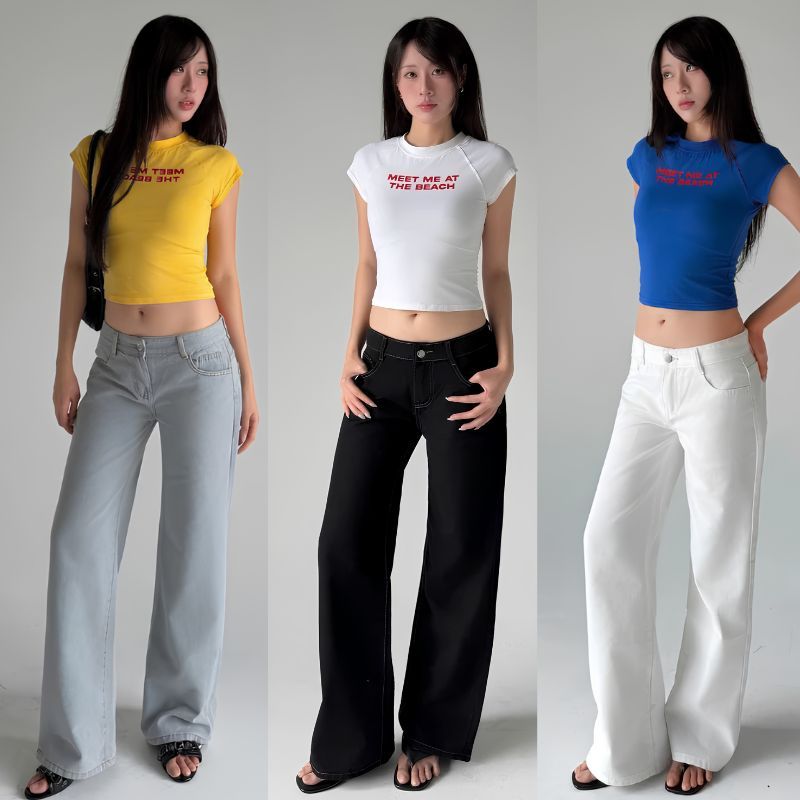 Quần Jean Cạp Trễ LOWEY DENIM Calem.Club form ống suông tôn dáng phong cách Y2K cá tính