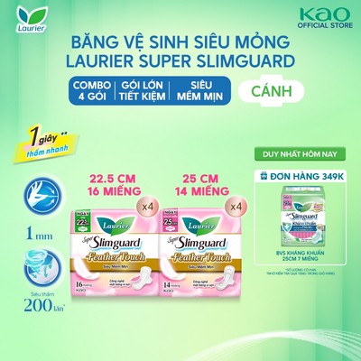 [GÓI LỚN TIẾT KIỆM] Combo 2 Băng Vệ Sinh Laurier Siêu Mềm Mịn Feather Touch (Chọn loại)