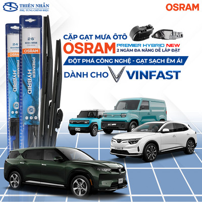 Cặp Gạt Mưa Ôtô Cho Xe VINFAST - Dòng 3 Khúc Cao Cấp OSRAM Với 2 Ngàm Đa Năng Dễ Lắp Đặt Cho Nhiều Dòng Xe Vinfast