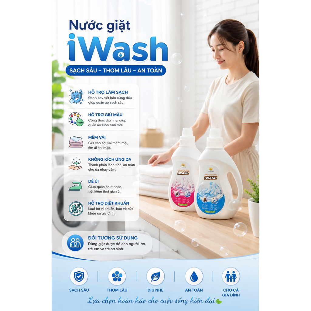 NƯỚC GIẶT SINH HỌC IWASH BẢO VỆ DA TAY