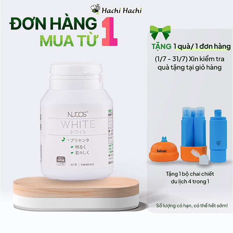 TPBVSK: Viên uống Nucos White 60 viên, giảm thâm nám, giảm lão hóa, dưỡng trắng da, chống nắng bảo v