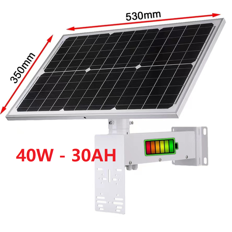 Tấm Pin Năng Lượng Mặt Trời 40W-30AH-12v Cho Các Thiết Bị Camera YOOSEE, IMOU, EZVIZ ... Bóng Đèn, L