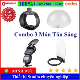 Combo Tản Sáng 3 Món Godox AK-R11 + R12 + Ngàm SR-2 gắn Flash Godox 860 + V1 - MINH ĐỨC CAMERA