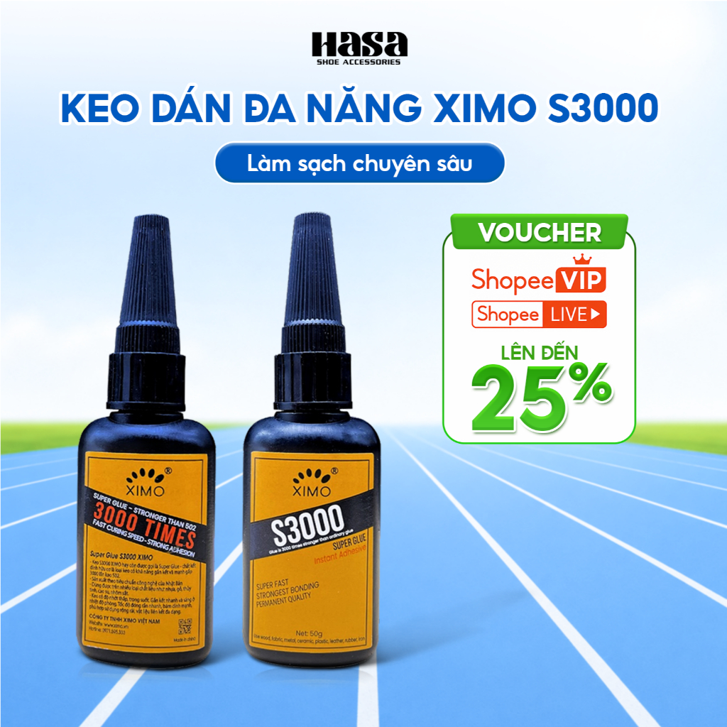 Keo dán đa năng Super Glue Ximo S3000 dán vật liệu gỗ, sắt, gốm, sành, sứ, sắt, inbox an toàn da tay