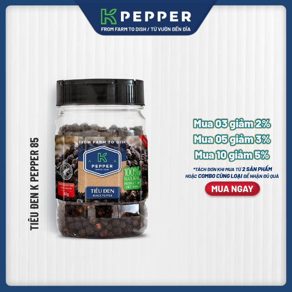 Tiêu Trắng K Pepper 85g - Thương hiệu K PEPPER