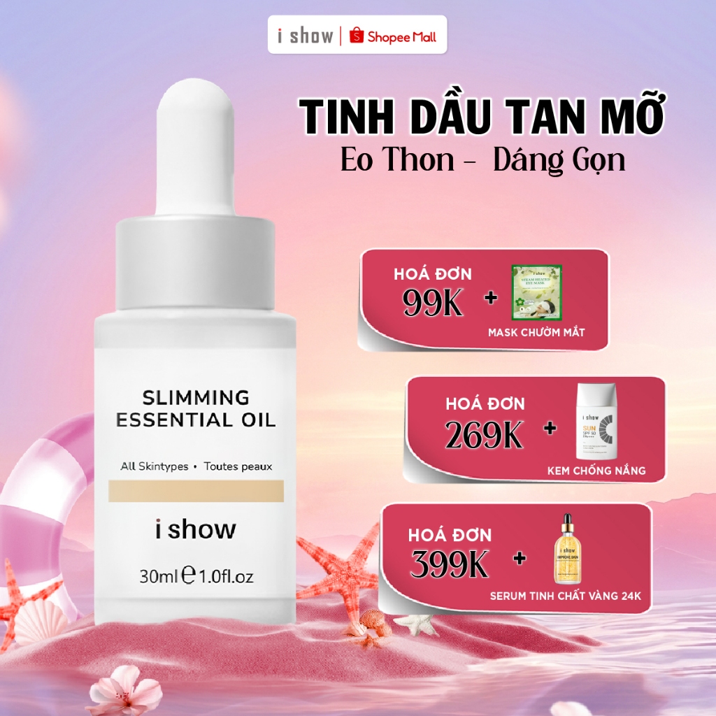 Tinh Dầu Giảm Mỡ Bụng iShow Detox Cơ Thể Thu Nhỏ Vòng Eo Slimming Essential Oil 30ml