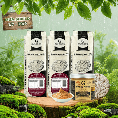 Combo Bữa ăn sáng, ăn nhẹ, ăn xế healthy, tiện lợi cùng Bánh gạo lứt và Bơ đậu phộng GUfoods