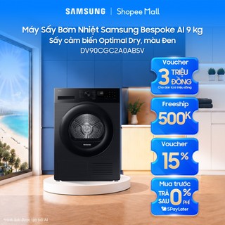 Máy Sấy Bơm Nhiệt Samsung Bespoke AI 9 kg DV90CGC2A0ABSV - Sấy cảm biến Optimal Dry, màu Đen