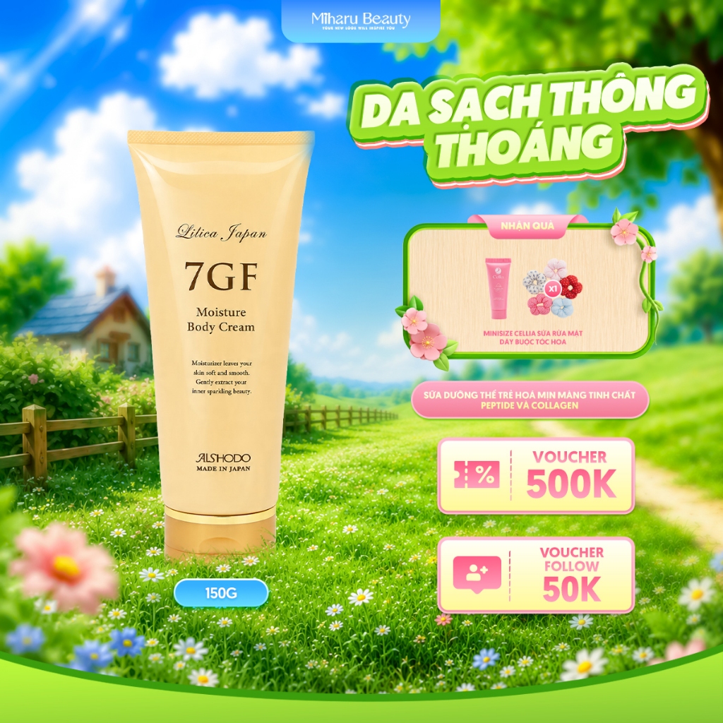 Sữa dưỡng thể trẻ hoá mịn màng tinh chất Peptide và Collagen – 7GF Moisture Body Cream 150g
