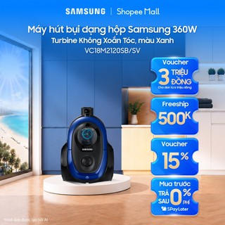 Máy hút bụi dạng hộp samsung 360w vc18m2120sb/sv - turbine không xoắn tóc, màu xanh