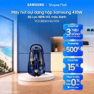Máy hút bụi dạng hộp samsung 430w vcc8836v36/xsv - bộ lọc hepa h13, màu xanh
