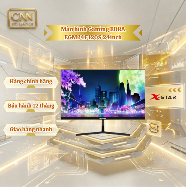 Màn hình Gaming EDRA EGM24F120S 24inch/IPS/FHD/120Hz/1ms dành cho game thủ - Hàng mới bảo hành 36 Th