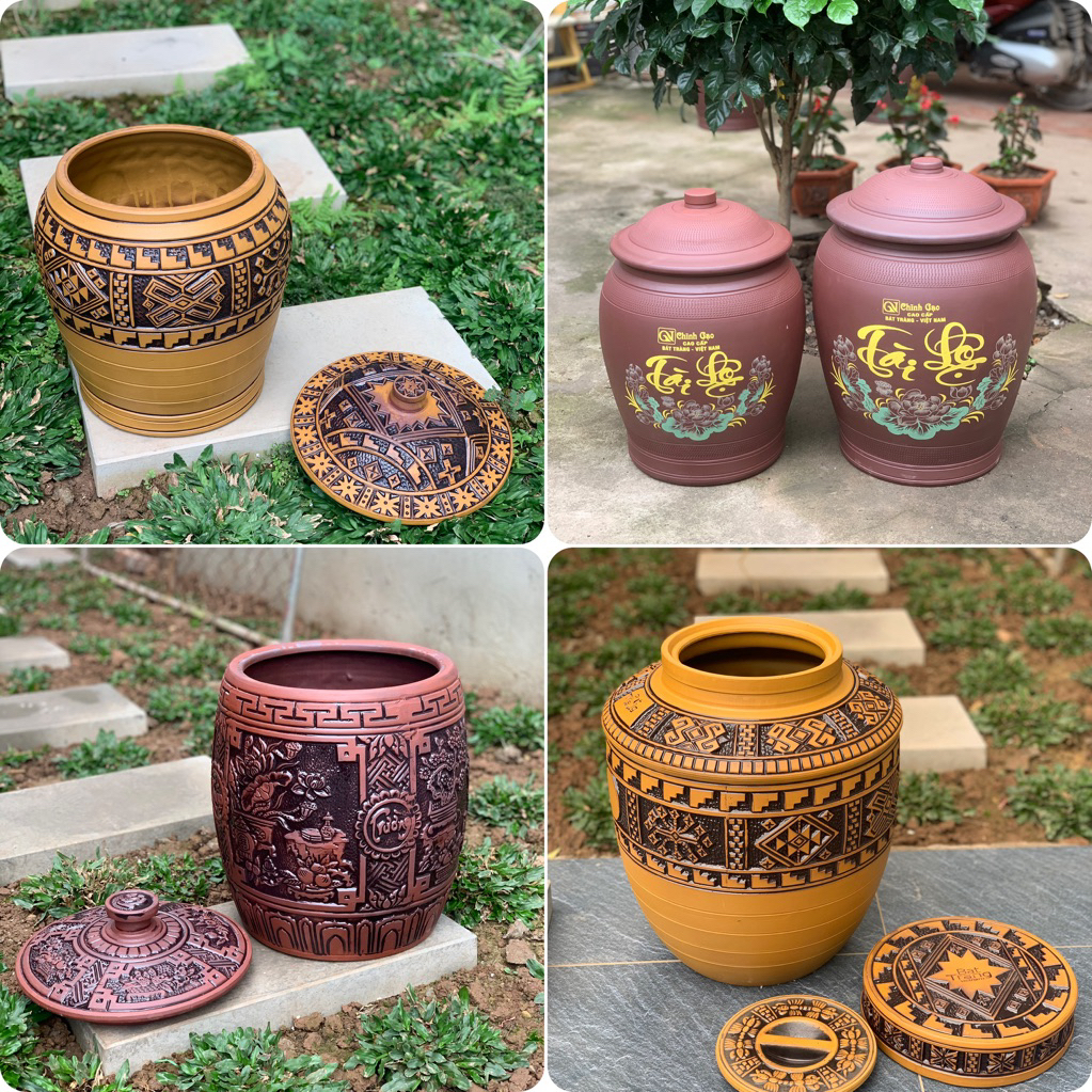 (Siêu đẹp) Chum sành,hũ gạo trống đồng không men 10l,20l,30l(hàng kĩ)