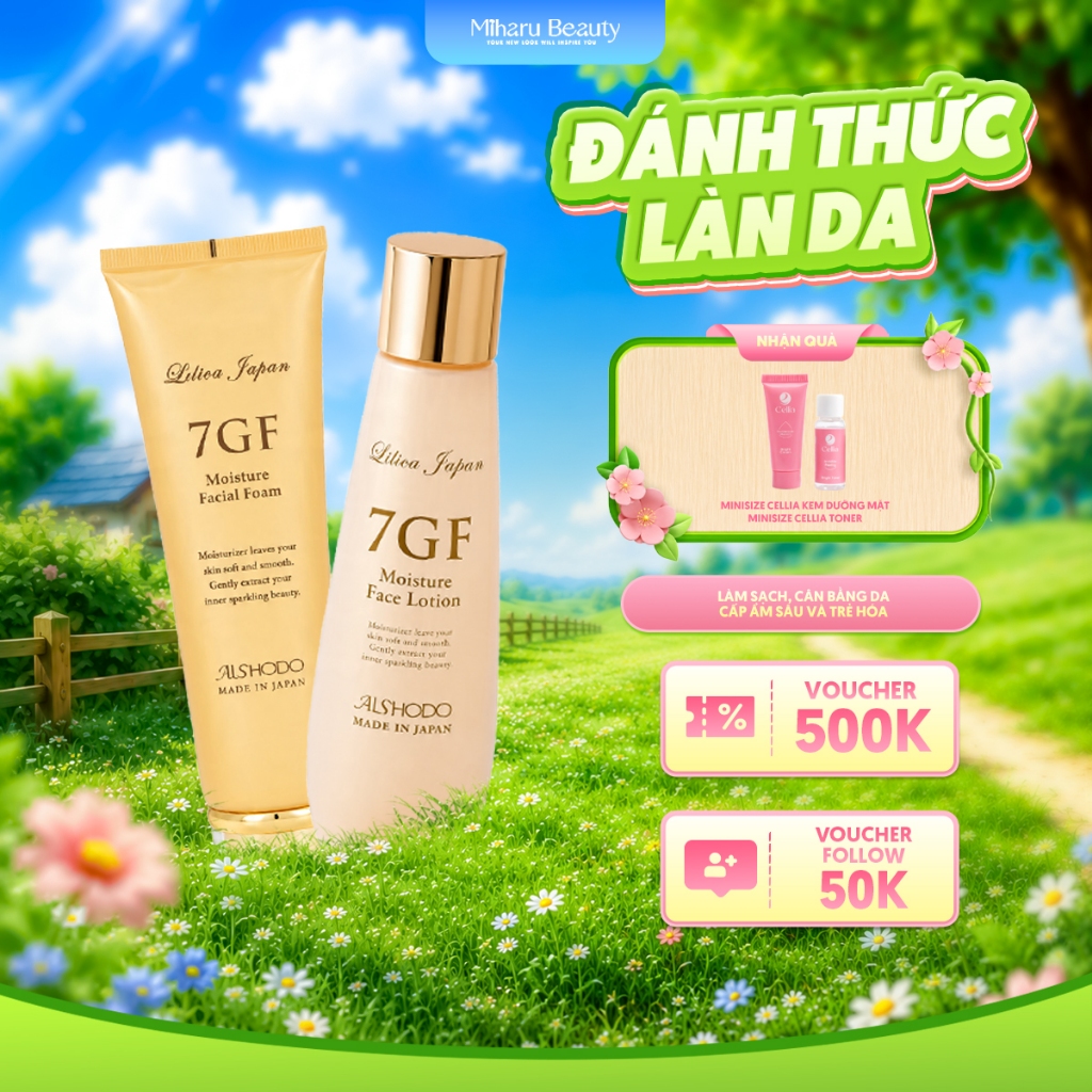 Làm sạch, cân bằng da, cấp ẩm sâu và trẻ hóa - 7GF Facial Foam, Face Lotion