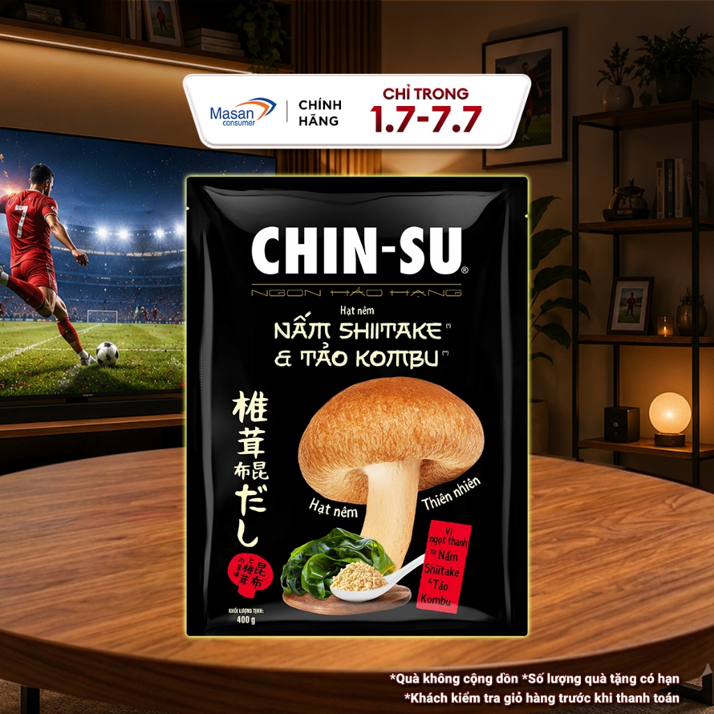 [Chọn loại] Combo Hạt nêm CHIN-SU Nấm Shiitake & Tảo Kombu gói x 400gr
