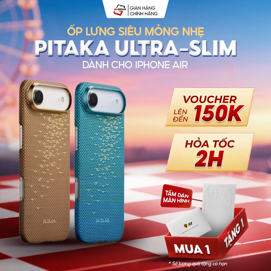 [iPhone Air] Ốp lưng PITAKA Ultra-Slim Phiên Bản Glints of Gold - Siêu Mỏng Nhẹ, Cao Cấp