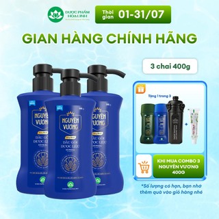 Combo 3 chai Dầu gội dược liệu Nguyên Vương Sảng khoái dành cho nam 365g tặng 35g - hương sảng khoái