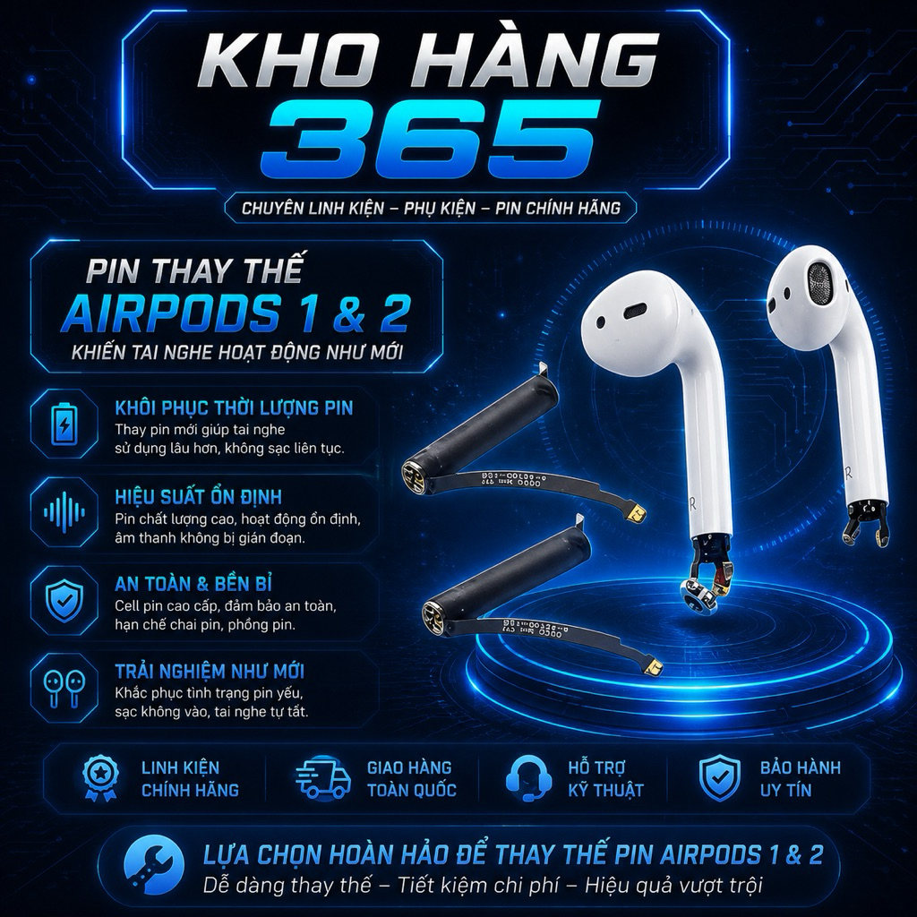 Pin thay thế cho Airpod 1 & 2 (nghe liên tục 4h)