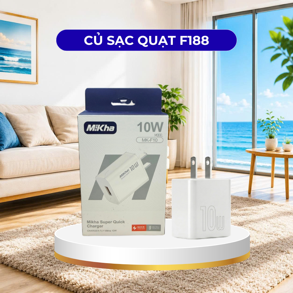 CỦ SẠC 10W QUẠT F188 MILUXURY