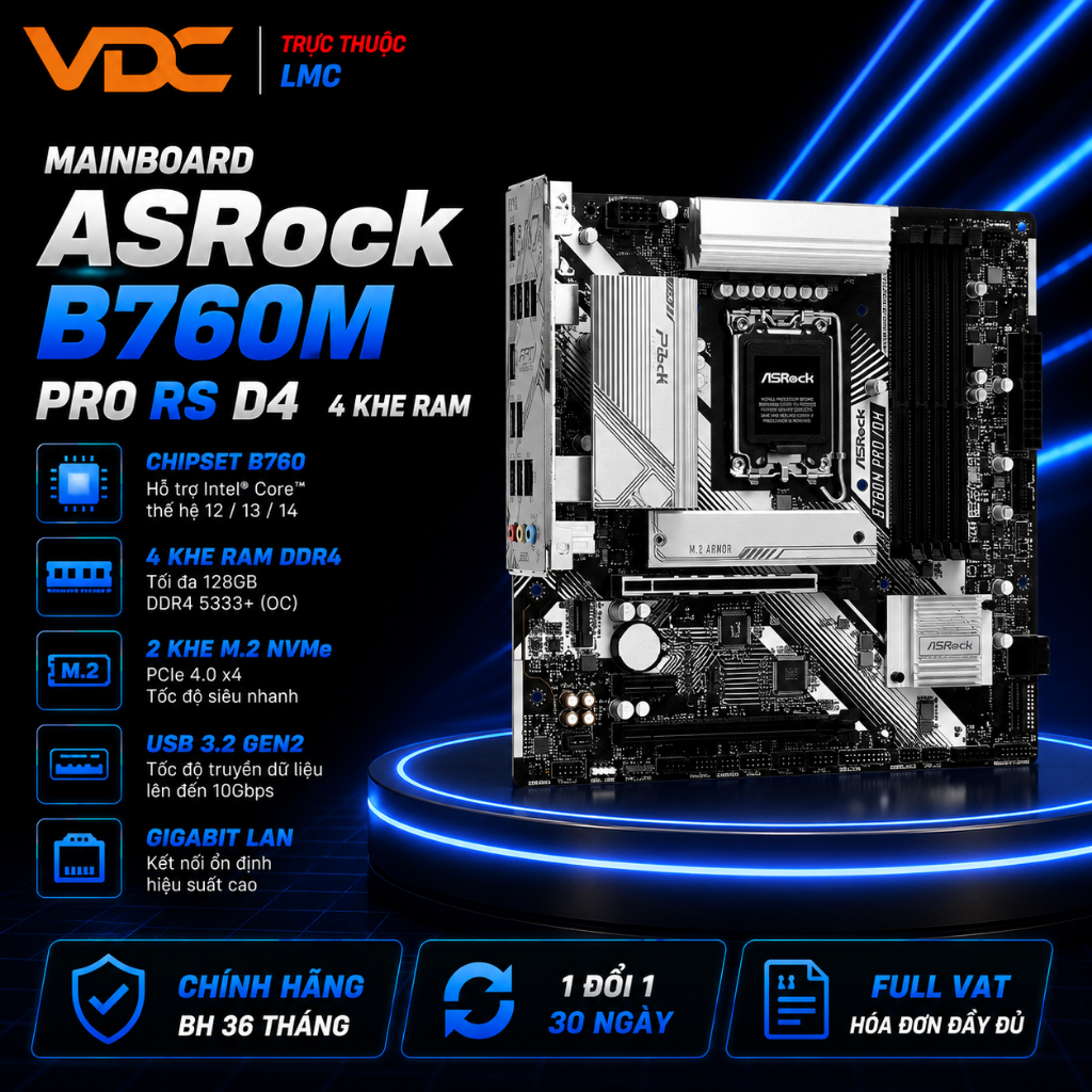 Mainboard ASROCK B760M PRO RS DDR4 New VAT