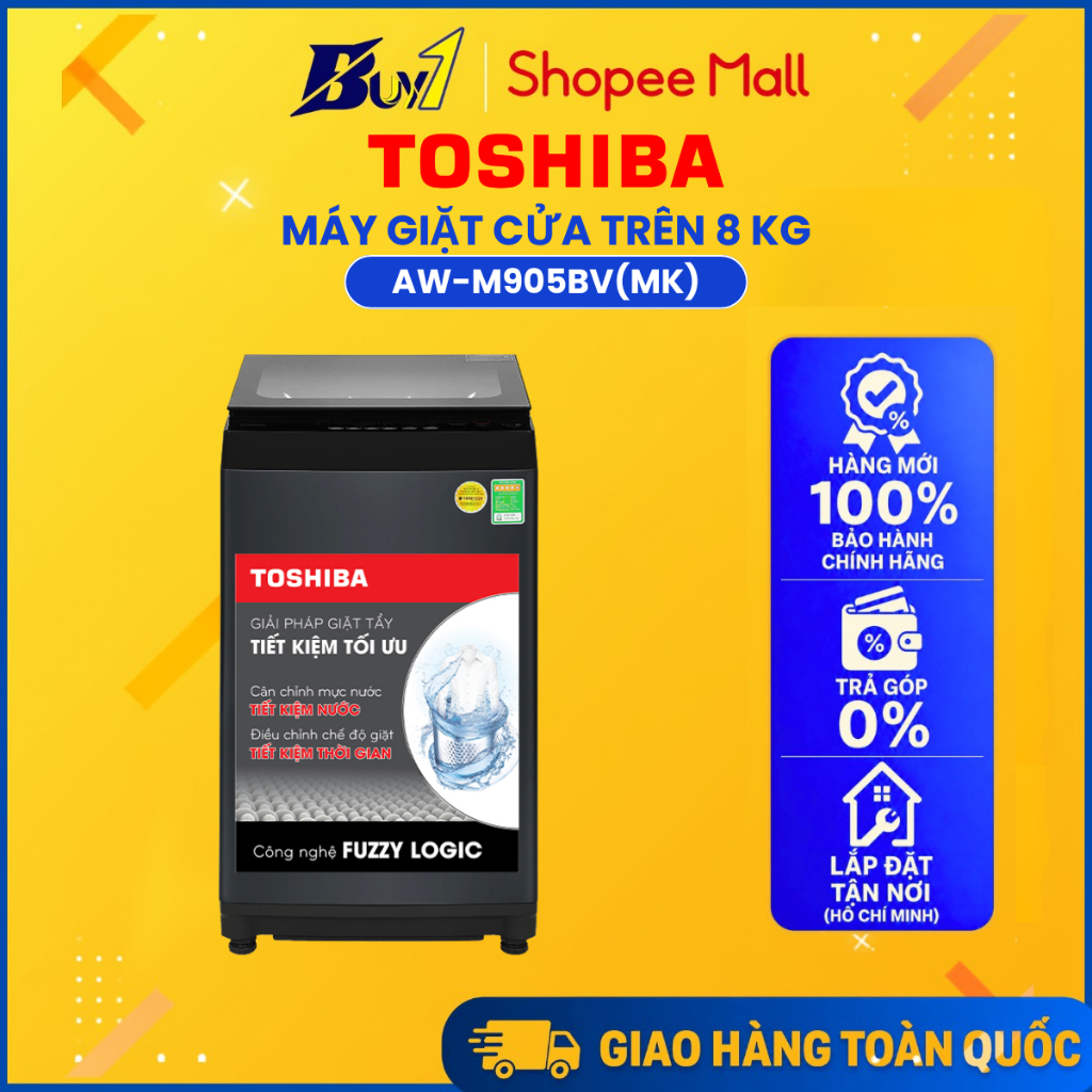 AW-M905BV(MK) - Máy giặt Toshiba 8 kg AW-M905BV(MK) - Hàng chính hãng