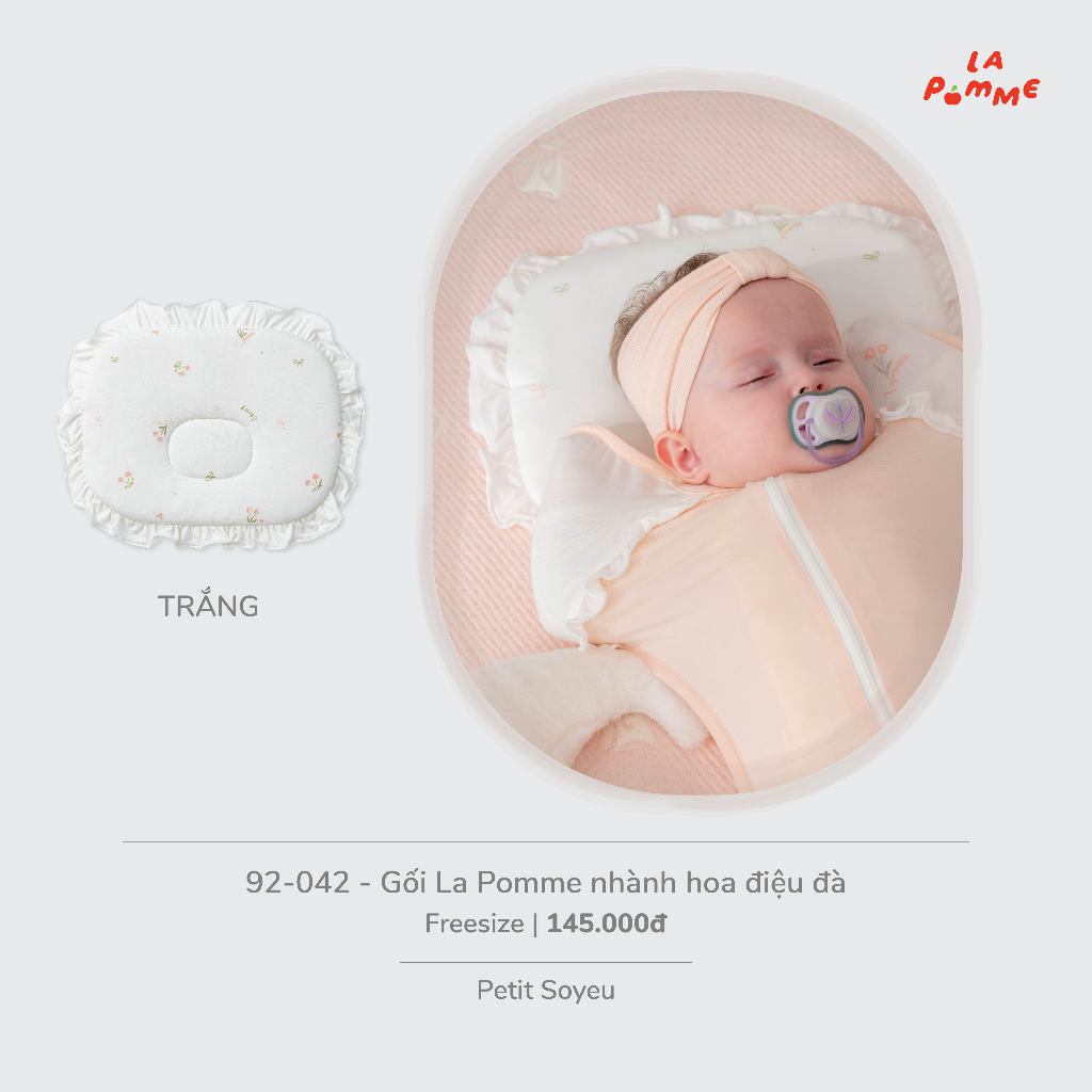 Gối Đầu La Pomme Cho Bé Từ Sơ Sinh Mềm Mại, Thoáng Khí - Sukem Shop