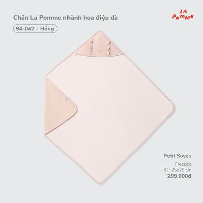 Chăn La Pomme nhành hoa điệu đà - Sợi Petit Soyeu thoáng mát  - Bé gái - Freesize