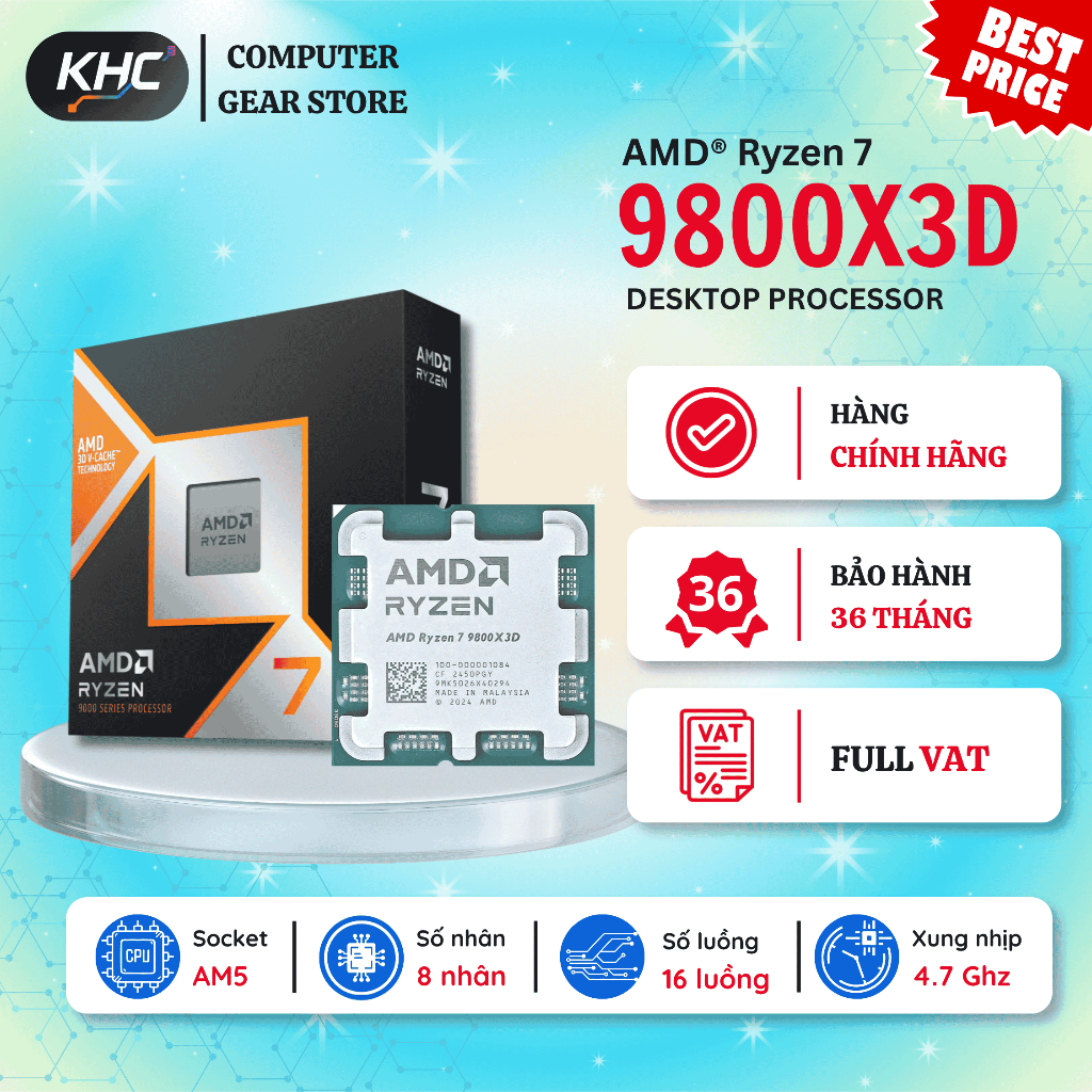 CPU AMD Ryzen 7 9800X3D Tray New (Full VAT)