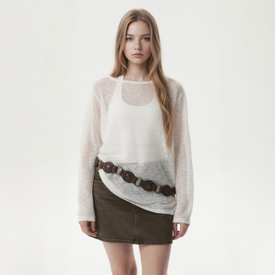 Áo Sweater Mùa Hè WHO.A.U Summer Loose Fit Pullover_WHKAG2521F