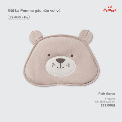 Gối La Pomme gấu nâu vui vẻ - Sợi Petit Soyeu thoáng mát  - Bé trai - Freesize