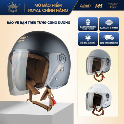 Mũ bảo hiểm 3/4 Royal M20K có kính che mặt, lót tháo rời, có viền đồng, được bảo hành 12 tháng