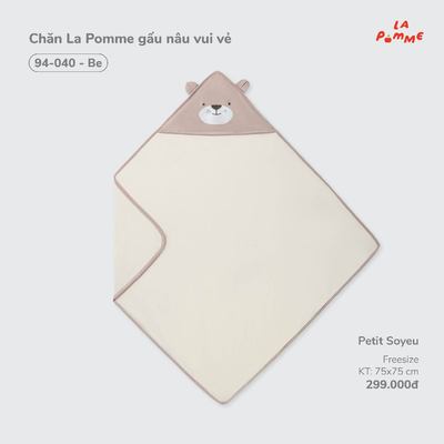 Chăn La Pomme gấu nâu vui vẻ - Sợi Petit Soyeu thoáng mát  - Bé trai - Freesize