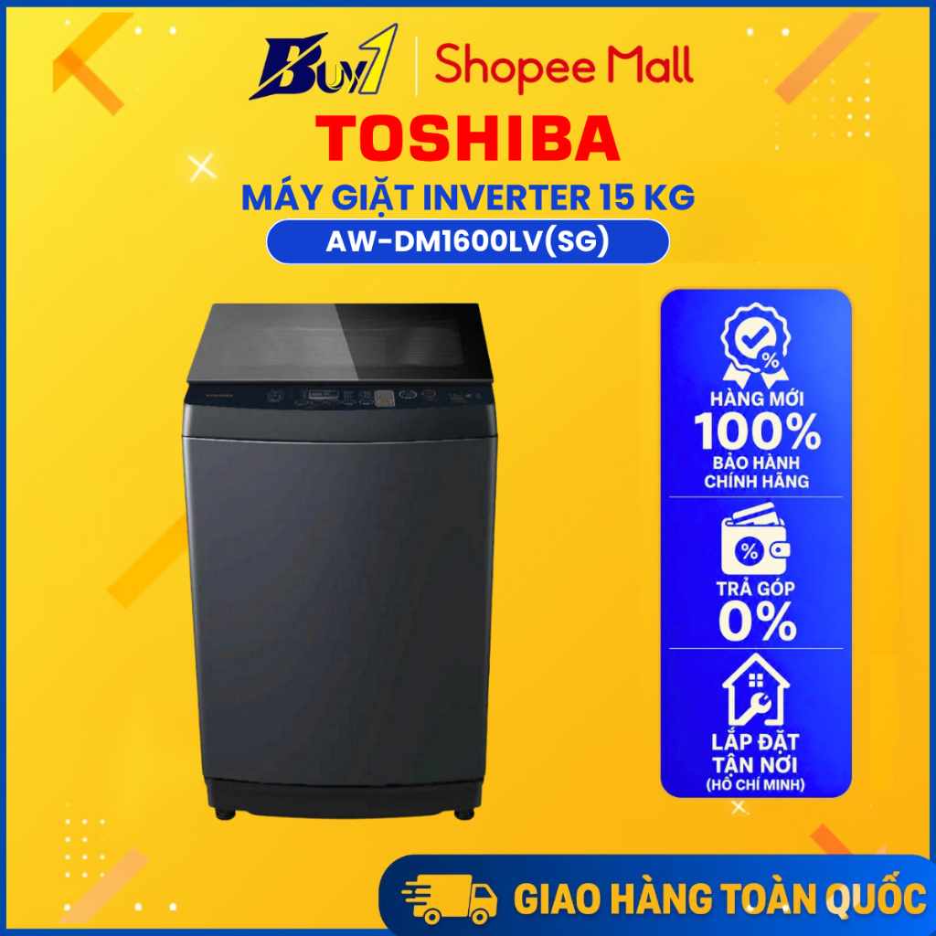 AW-DM1600LV(SG) - Máy giặt Toshiba Inverter 15kg AW-DM1600LV(SG) - Hàng Chính Hãng