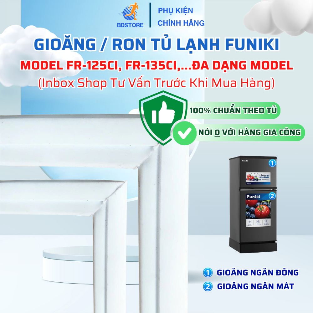 Gioăng Ron Cao Su Ngăn Mát Ngăn Đông Tương Thích Tủ Lạnh FUNIKI FR-125CI, FR-135CI,... Phù Hợp Lắp Đ