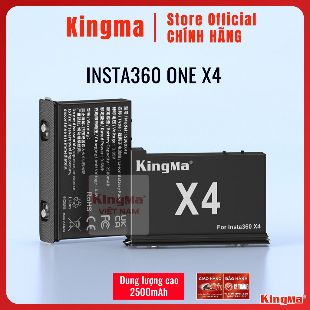 KingMa Insta360 ONE X4 | Pin và sạc máy quay action camera Insta360 IS360X4B Camera Battery For Inst
