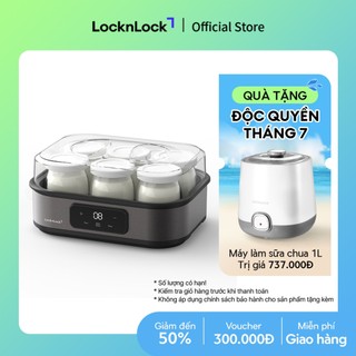 Máy làm sữa chua LocknLock Digital yogurt maker EJY213GRY 1.08L kèm 6 hũ thủy tinh - Màu xám