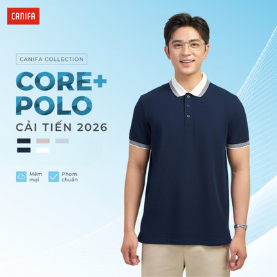 Áo polo nam CANIFA phối màu dáng suông co giãn 8TP26A004