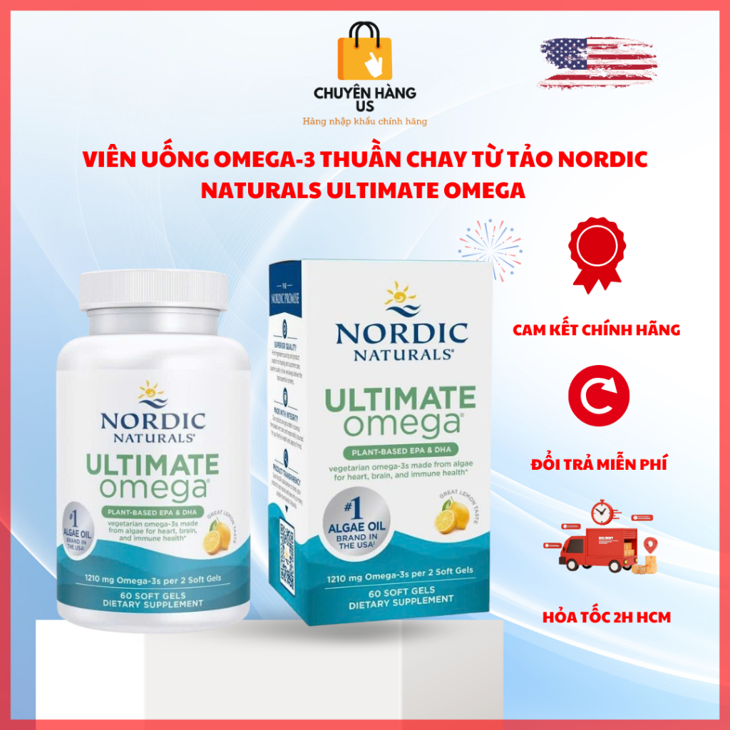 Viên Uống Omega-3 Thuần Chay Từ Tảo Nordic Naturals Ultimate Omega