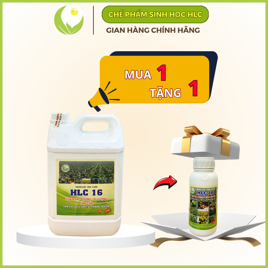 PHÂN BÓN HỮU CƠ CAO CẤP HLC 16 CAN 5L,PHÂN BÓN LÁ KÍCH MẦM, KÍCH CHỔI, DƯỠNG TRÁI