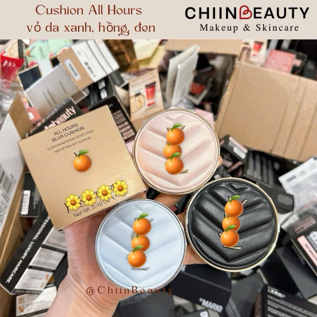 Cushion All Hours Couture/Glow/Icy Blue vỏ da hồng, da đen, da xanh