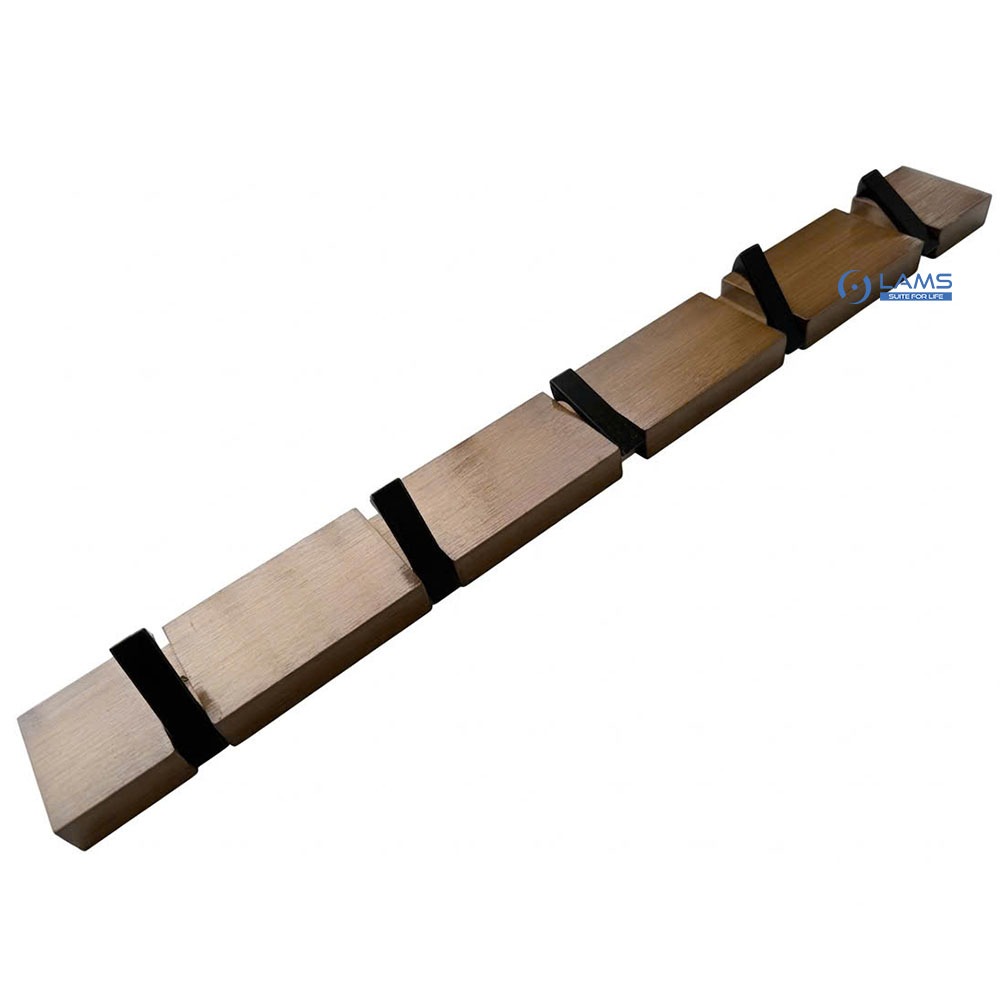 Móc gỗ tự nhiên gắn tường MG18 loại 5 móc thép sơn tĩnh điện mở đóng 90 độ